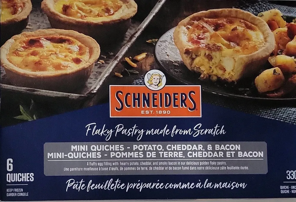 Mini quickes with potato cheddar and bacon