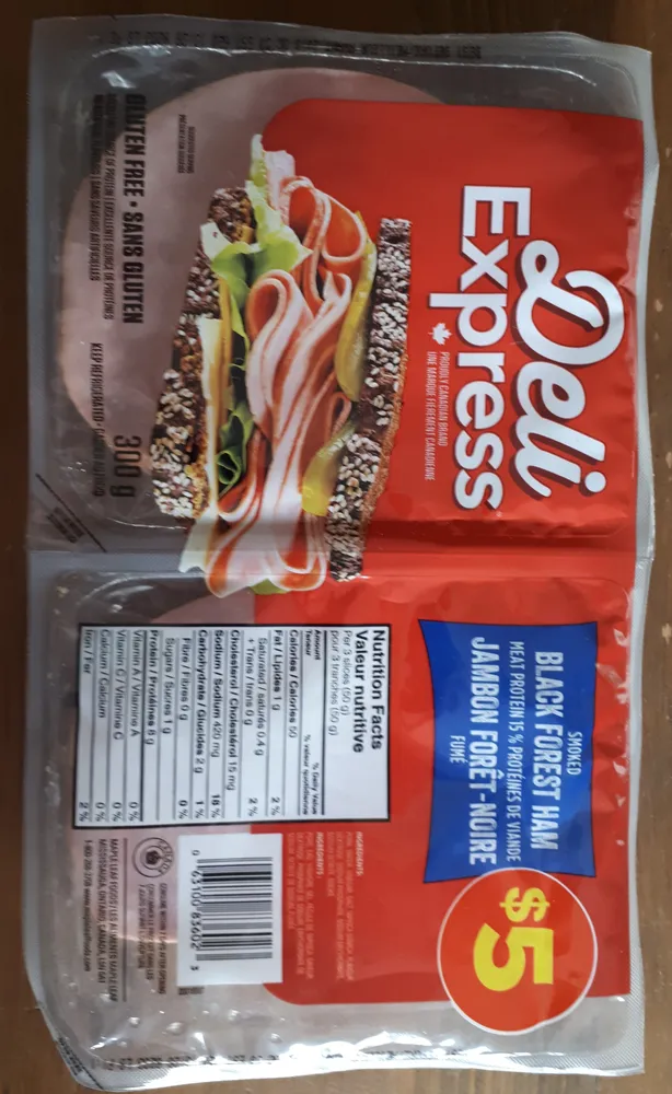 Deli express jambon forêt -noire fumé