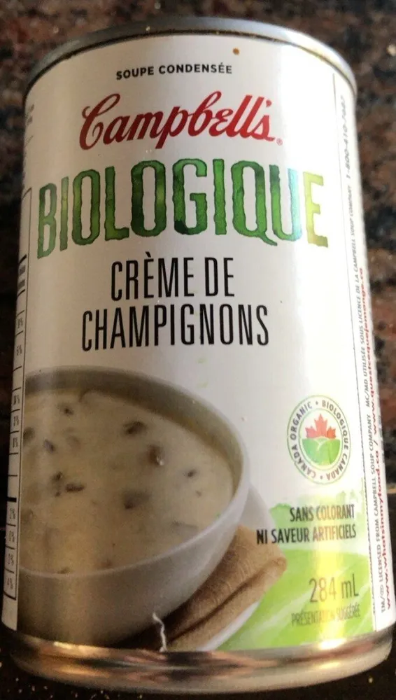 Crème de champignon biologique