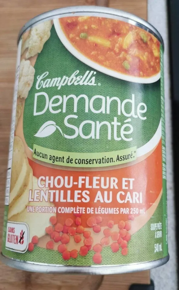 Soupe chou-fleur et lantille