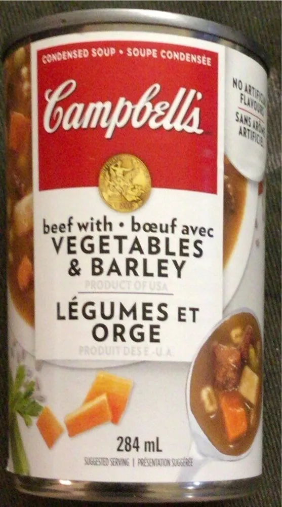 Beef with vegetables and barley soup