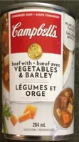 Beef with vegetables and barley soup