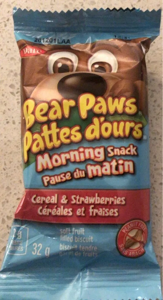 Pattes d’ours céréales et fraises
