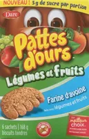 Pattes d’ours légumes et fruits