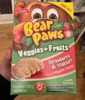 Bear Paws Veggies+Fruits Strawberry & Yogourt