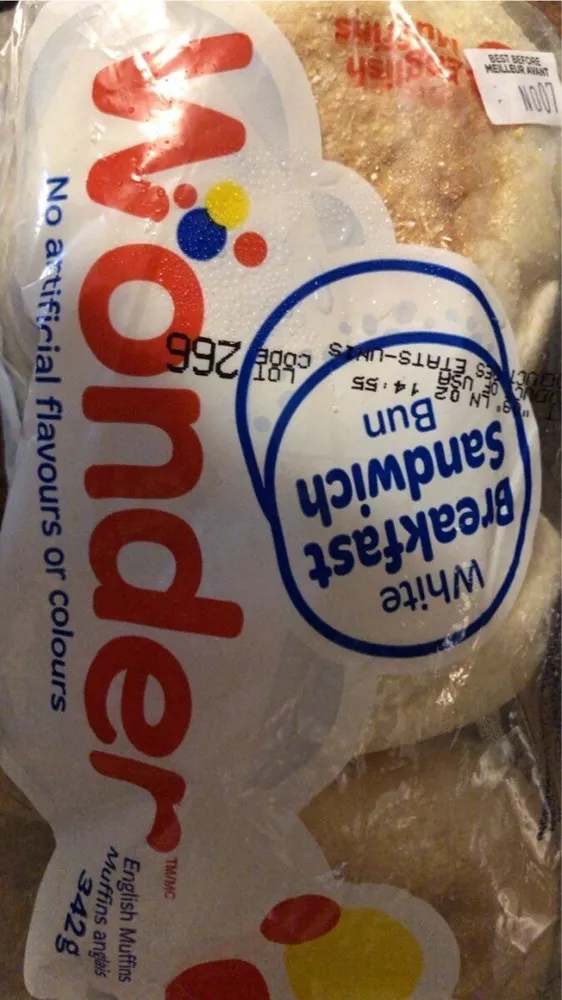 White breakfast sandwich bun