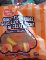 Rondelles de pêche en gélatine