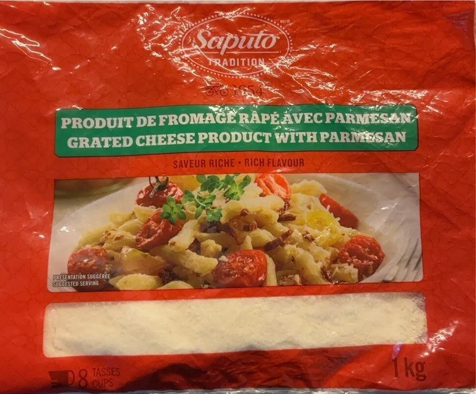 Produit de fromage rapé avec parmesan