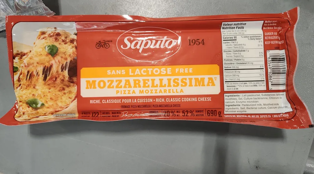 Fromage Mozzarellissima sans lactose