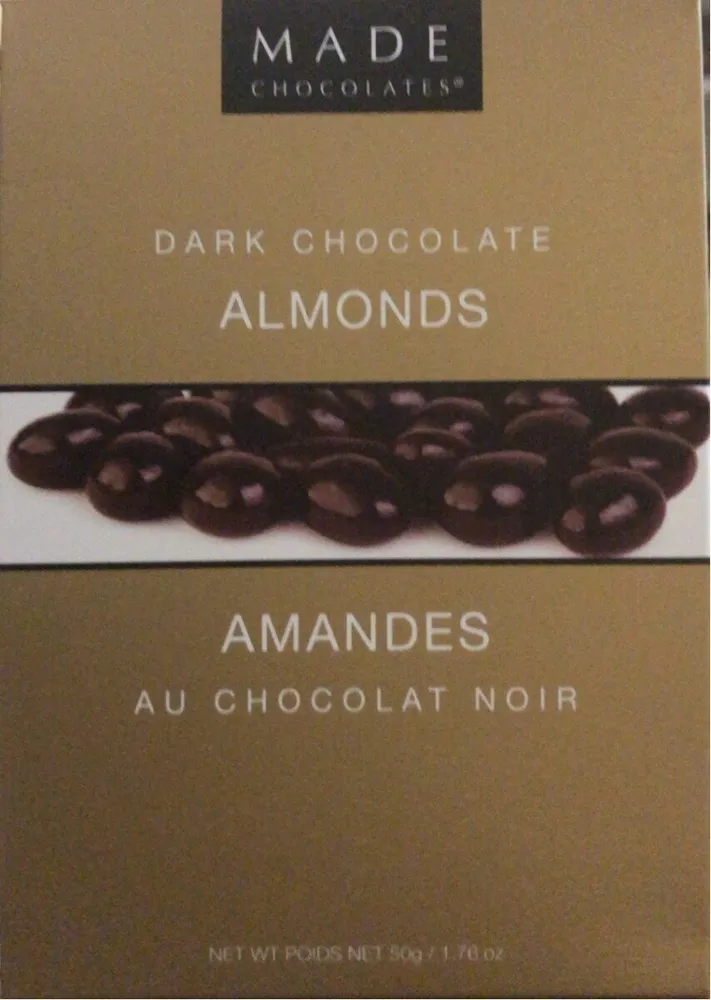 Dark chocolate almonds