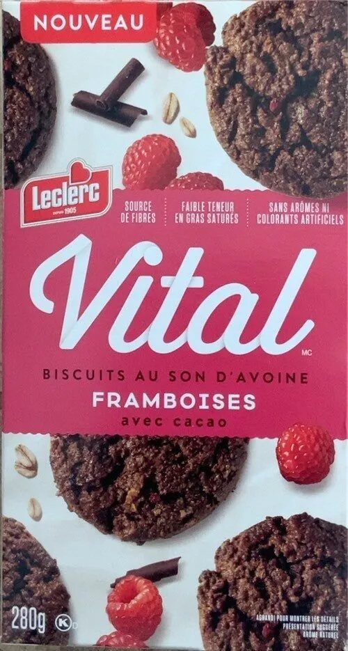 Biscuit Vital au son d’avoine framboise et cacao