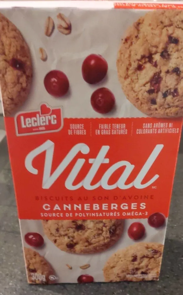 Biscuits Vital au son d'avoine et canneberges