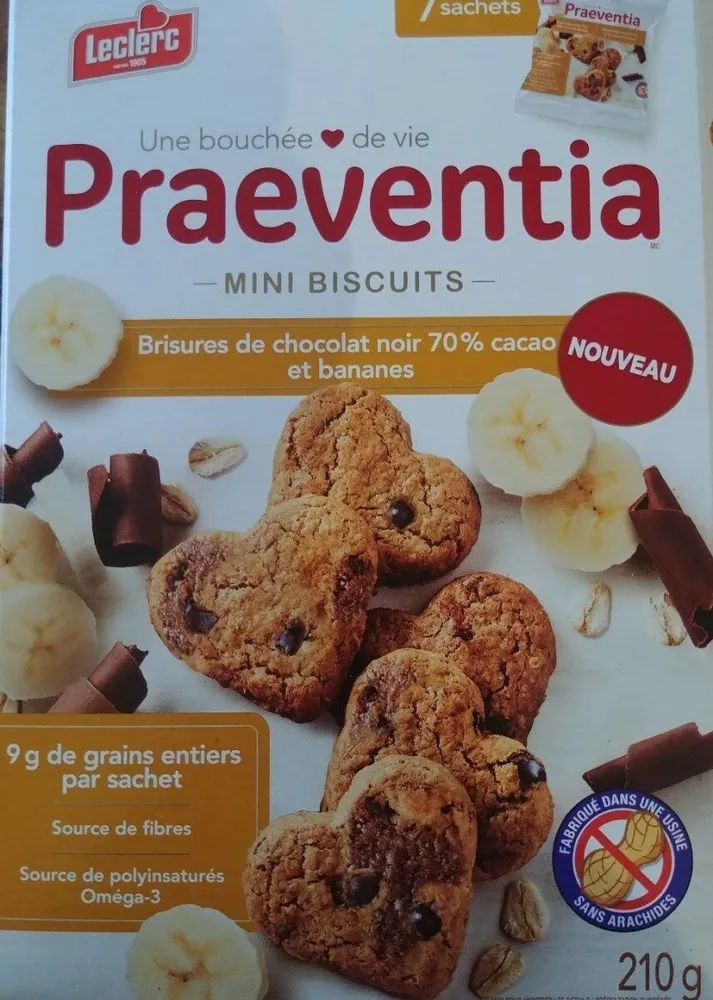 Praeventia Brisures de chocolat noir et bananes