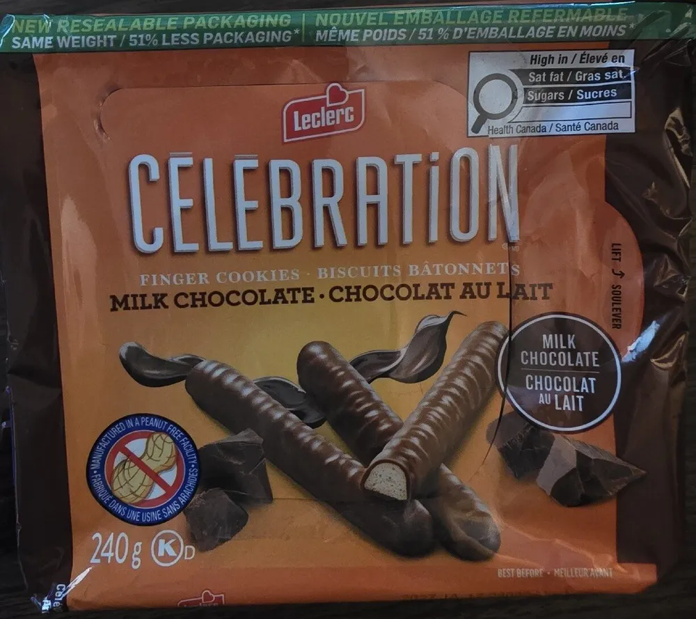 Celebration Milk Chocolate Finger Cookies