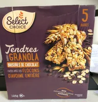 Tendres barres granola brisure de chocolat