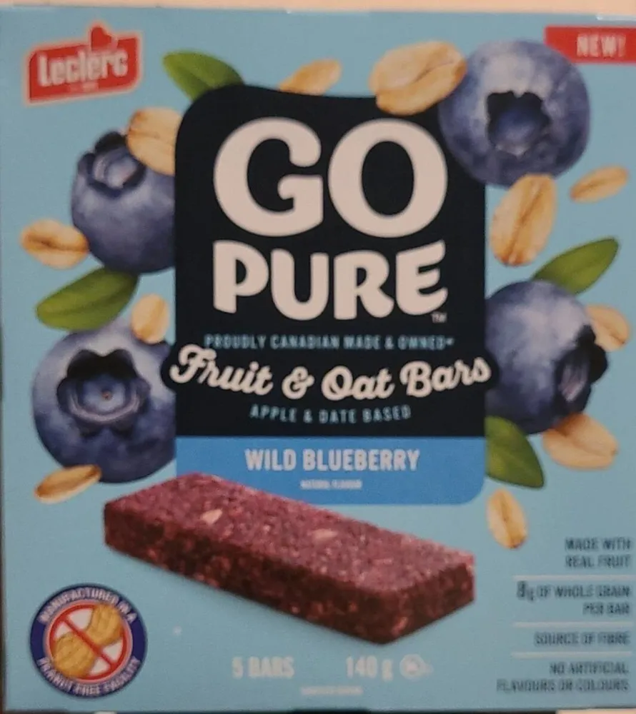 Go Pure Wild Blueberry Fruit And Oat Bars