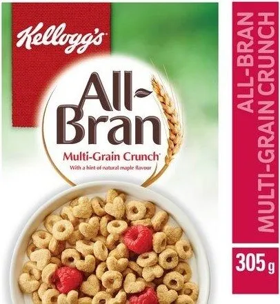 Kellogg's All-bran Multi-grain Crunch Cereal, 305G
