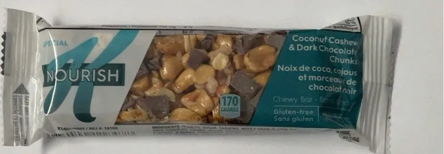 Nourish Chewy bar Coconut cashew and dark chocolate chunks