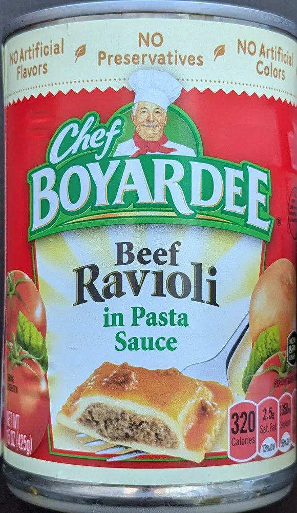 Beef Ravioli in Pasta Sauce