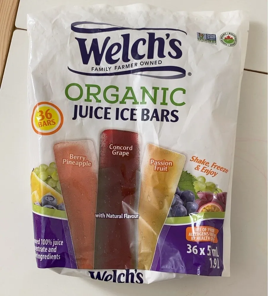Organic Juice Ice Bars - Berry Pineapple, Concord Grape, Passionfruit