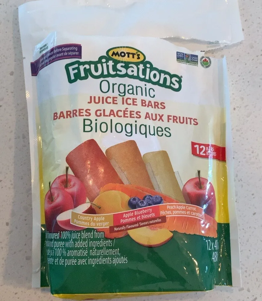 Fruitsations Organic Juice Ice Bars - Apple Blueberry/Country Apple/Peach Apple Carrot