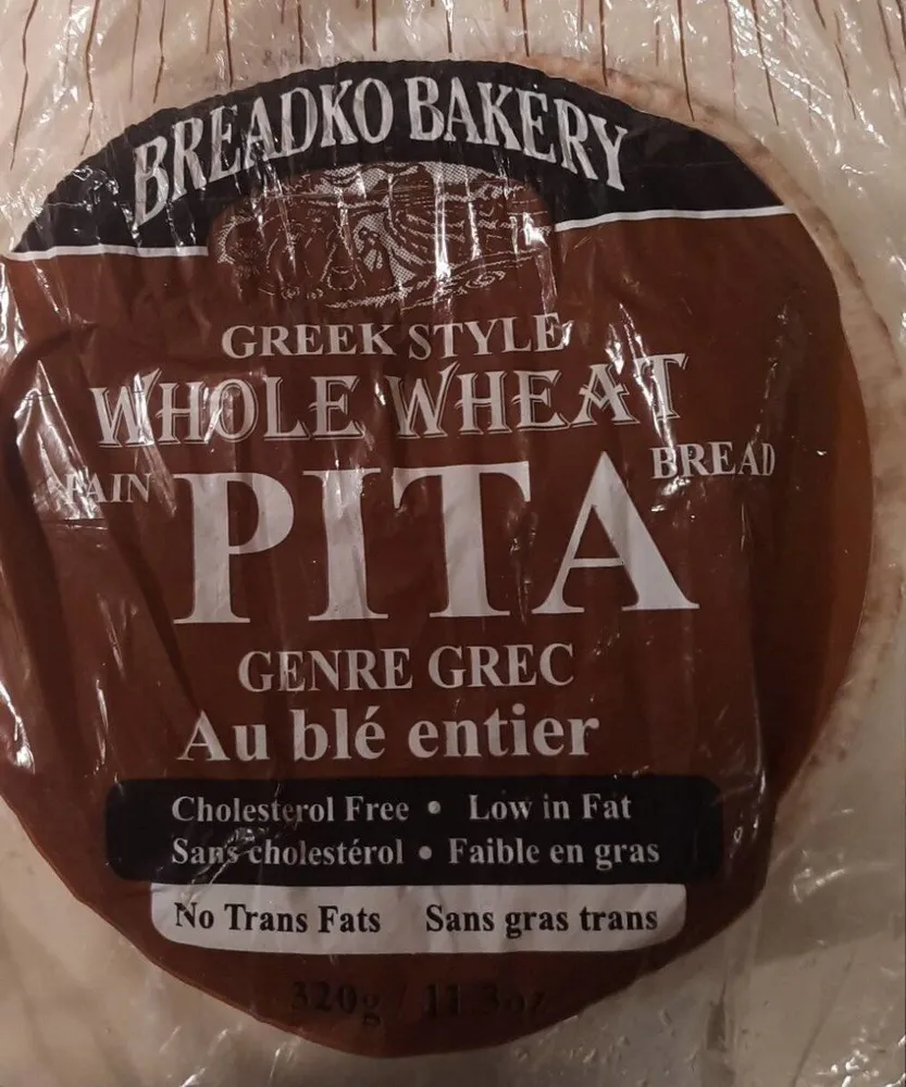Greek style whole wheat pita