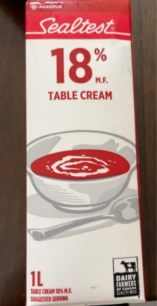 18% table cream