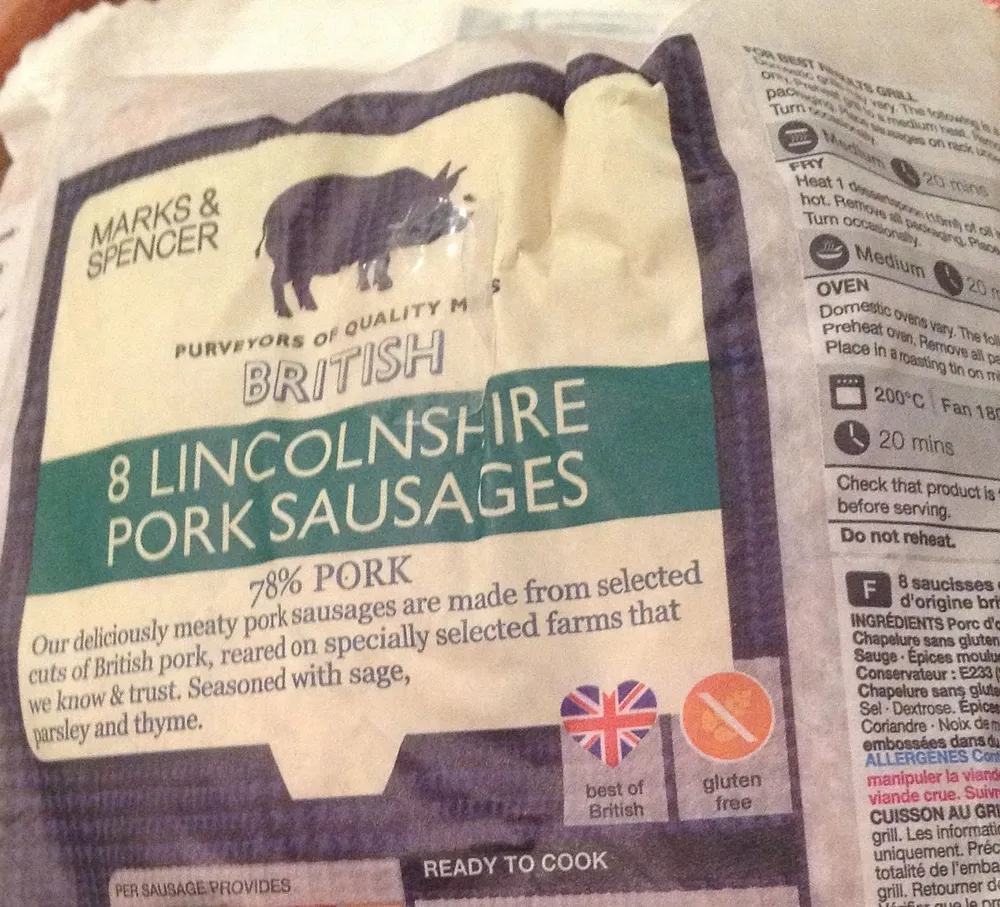 8 Lincolnshire Pork Sausages