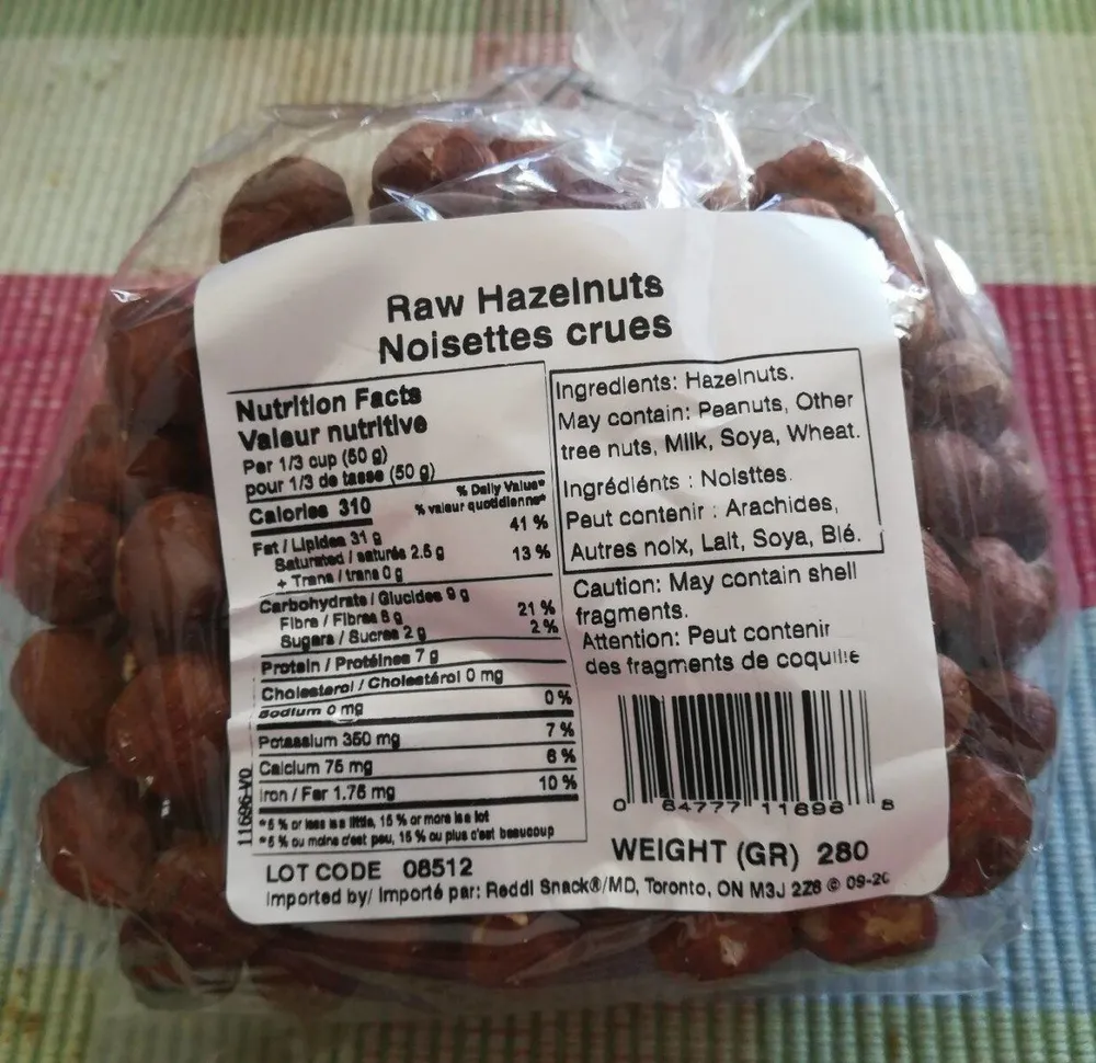 Noisettes crues
