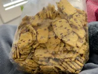 Salted corn chips with flax seed