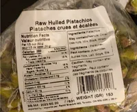 Raw hulled pistachios
