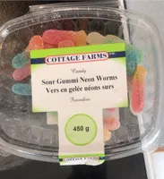 Sour gummi neon worms