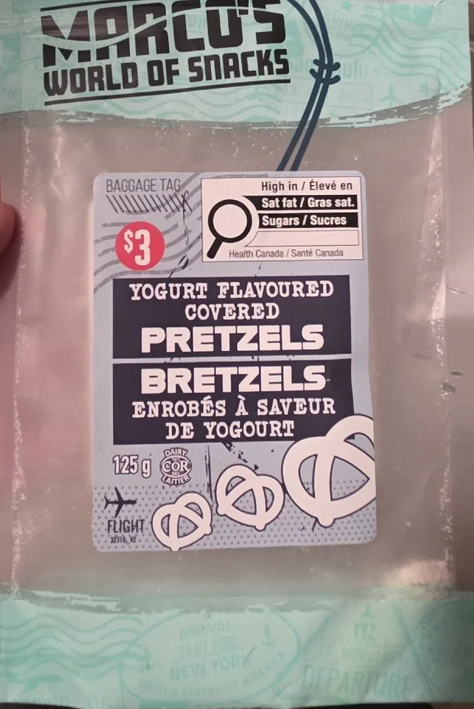 Yogurt Flavored Covered Pretzels