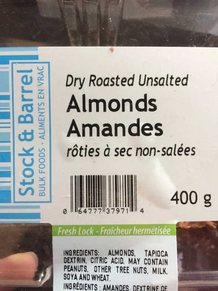 Amandes rôties à sec non-salées