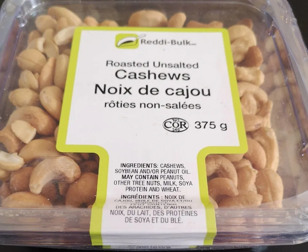 Noix de cajou rôties non-salées