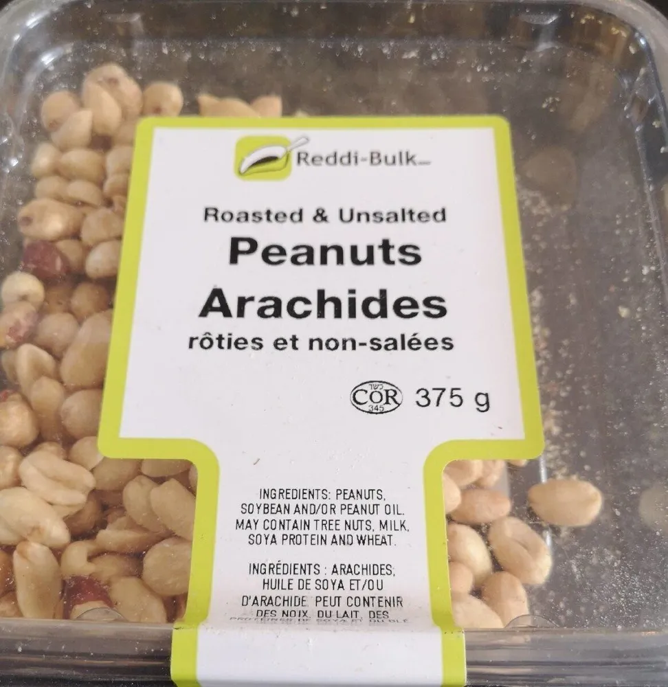 Arachides rôties et non-salées