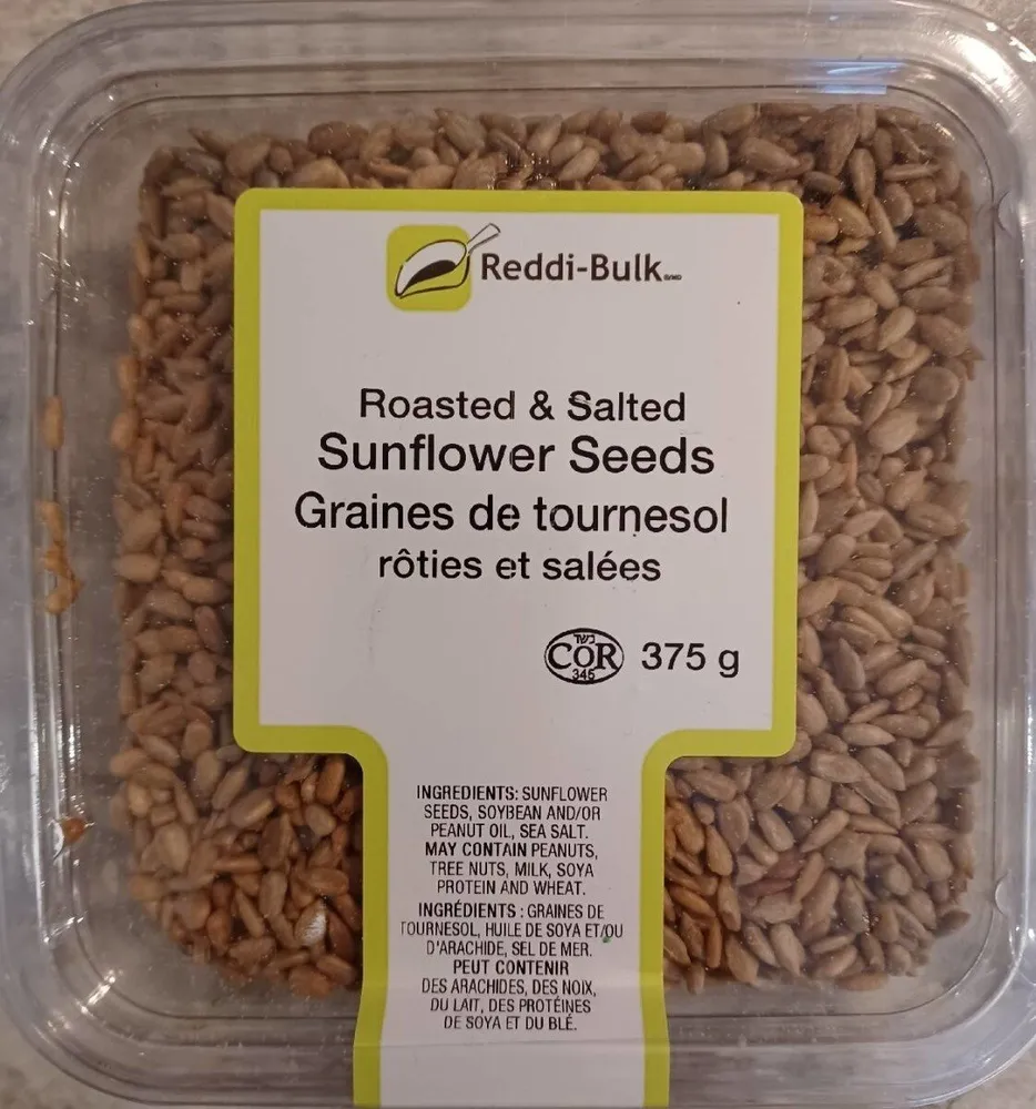 Roasted and salted sunflower seeds