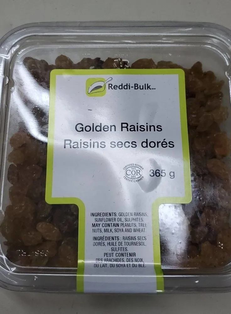 Raisins secs dorés
