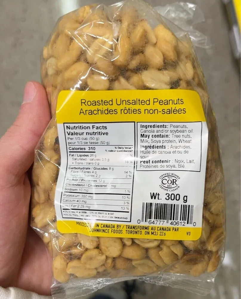 Roasted Unsalted Peanuts