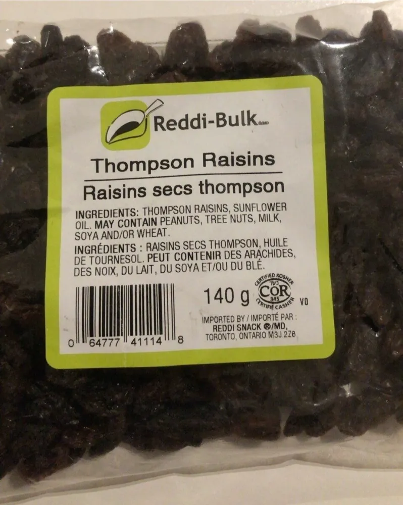 Raisins secs thompson