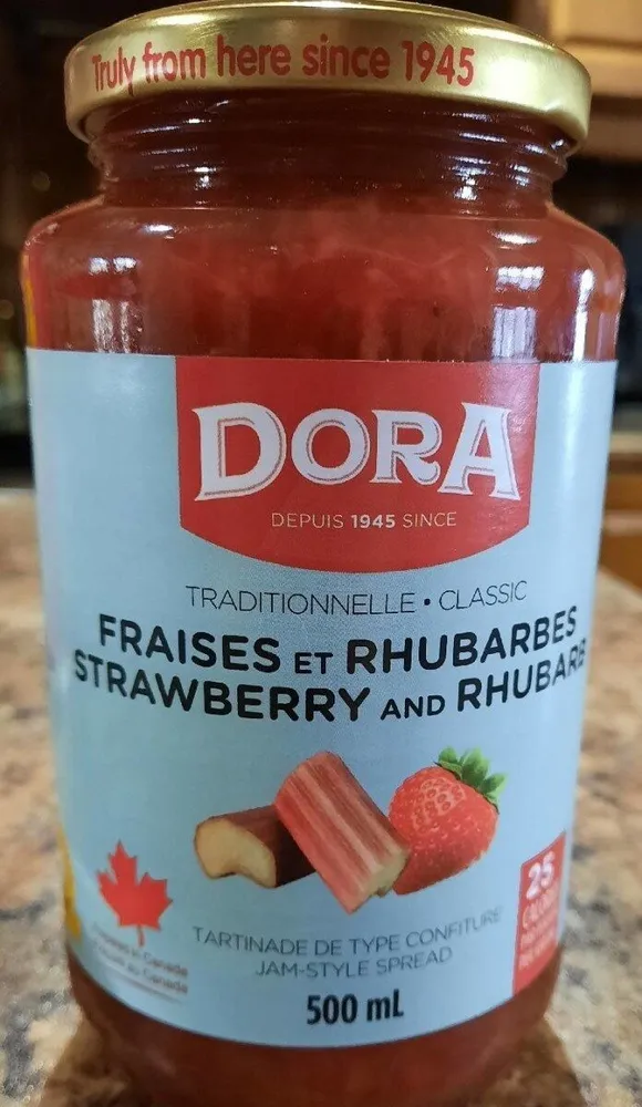Tartinade de type confiture fraises et rhubarbes