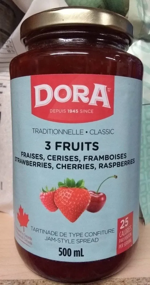 Tartinade de type confiture 3 fruits