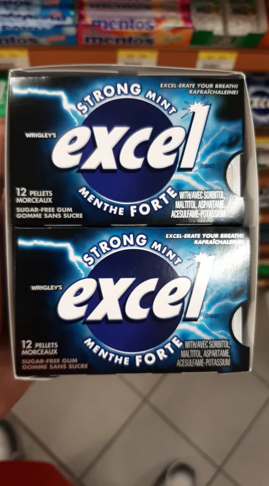 Excel Gomme Sans Sucre Menthe Forte