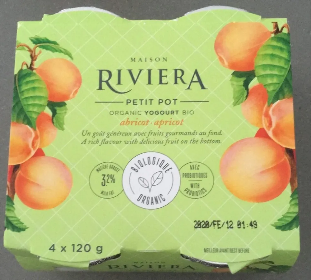 Yogurt bio abricot
