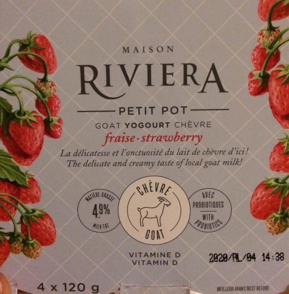 Yogurt chevre aux fraises