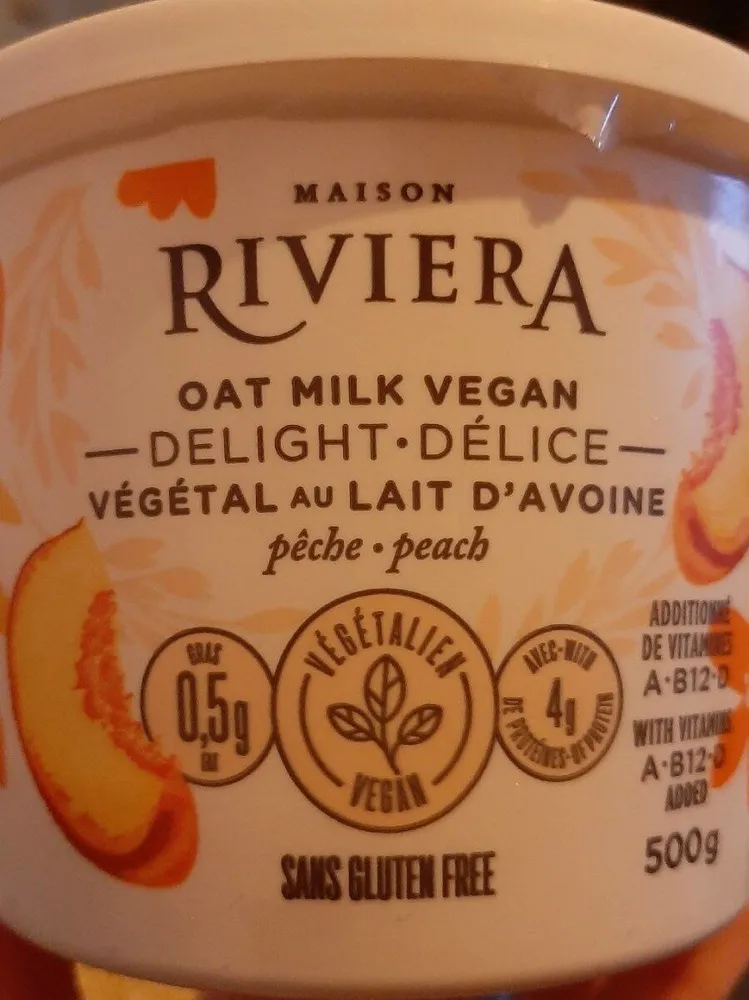 Délice végétal au lait d avoine à la pêche