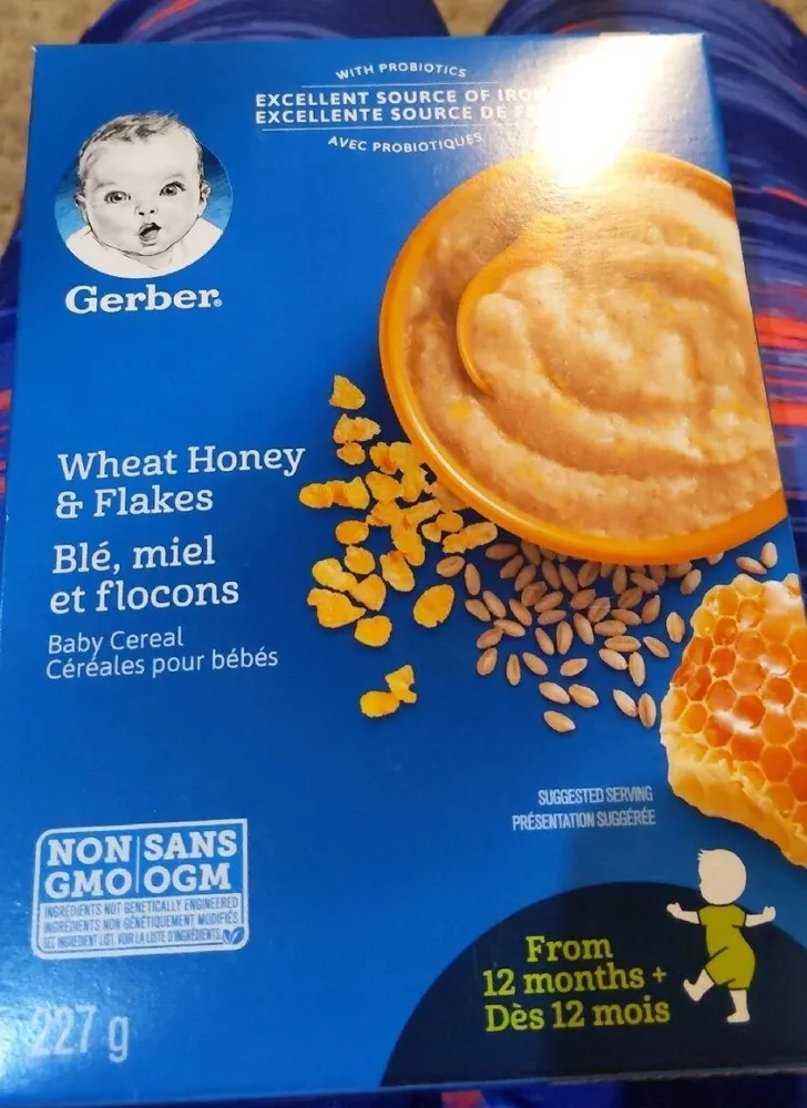 Wheat and honey flakes baby food