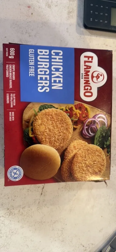 Burgers de poulet sans gluten