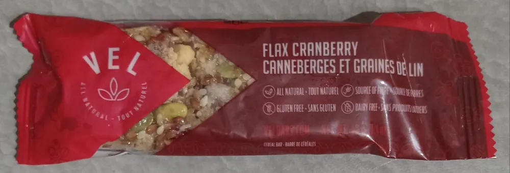 Flax Cranberry Cereal Bar