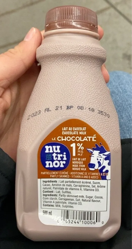 Lait au chocolat le chocolaté 1% M.G